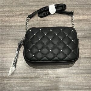 Black Quilted Chain Shoulder Bag